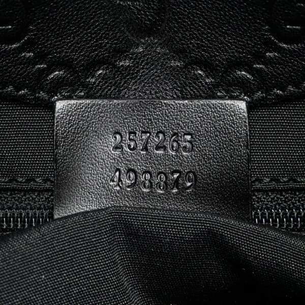 Pre-owned Gucci Guccissima Trimmed Canvas Colbert Shoulder Bag Black