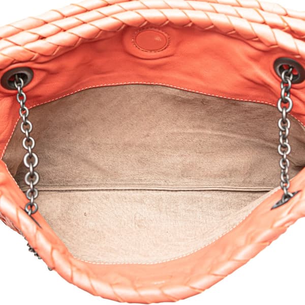 Pre-owned Bottega Veneta Nappa Intrecciato Duo Shoulder Bag Pink