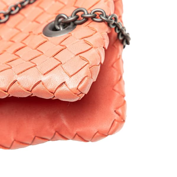Pre-owned Bottega Veneta Nappa Intrecciato Duo Shoulder Bag Pink
