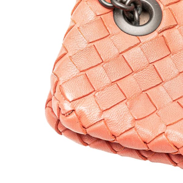 Pre-owned Bottega Veneta Nappa Intrecciato Duo Shoulder Bag Pink