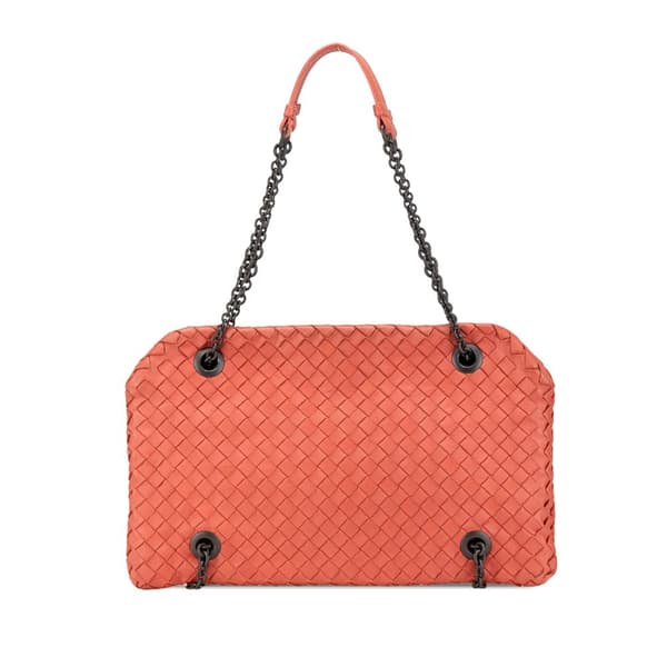 Pre-owned Bottega Veneta Nappa Intrecciato Duo Shoulder Bag Pink