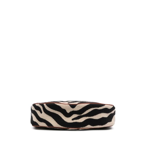 Pre-owned Celine Zebra Print Canvas Ava Shoulder Bag Brown