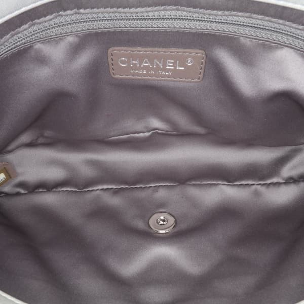 Pre-owned Chanel Medium Quilted Lambskin Coco Rain Flap Gray