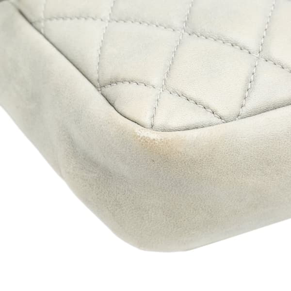 Pre-owned Chanel Medium Quilted Lambskin Coco Rain Flap Gray