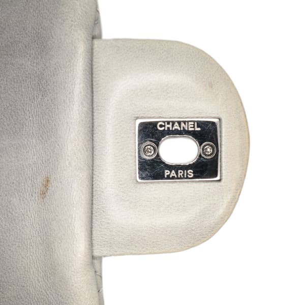 Pre-owned Chanel Medium Quilted Lambskin Coco Rain Flap Gray
