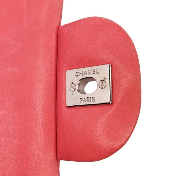 Pre-owned Chanel Jumbo Classic Lambskin Double Flap Pink