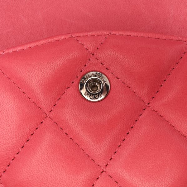 Pre-owned Chanel Jumbo Classic Lambskin Double Flap Pink