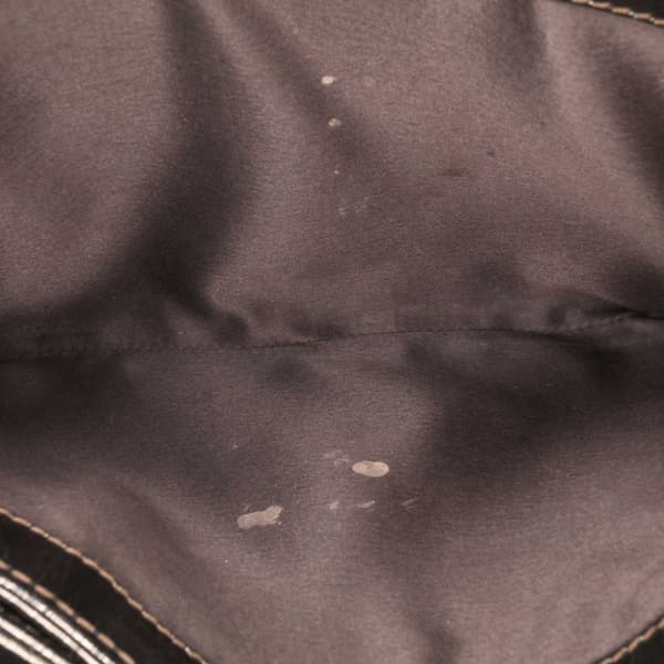 Pre-owned Chanel Medium Metallic Crackled Calfskin Clams Pocket Flap Brown