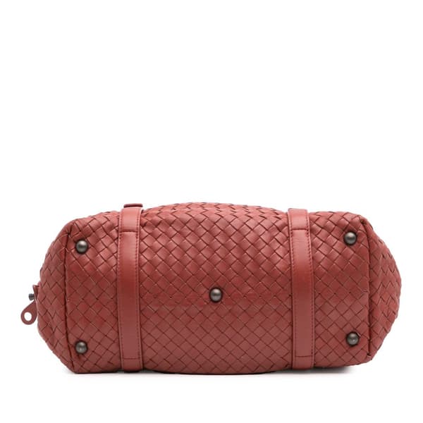 Pre-owned Bottega Veneta Nappa Intrecciato Montaigne Shoulder Bag Red