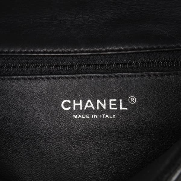 Pre-owned Chanel Medium Classic Bicolor Lambskin Twist Flap Black