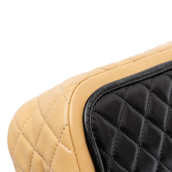 Pre-owned Chanel Medium Classic Bicolor Lambskin Twist Flap Black