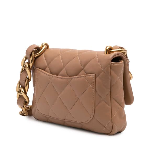 Pre-owned Chanel Small Quilted Lambskin Funky Town Flap Brown