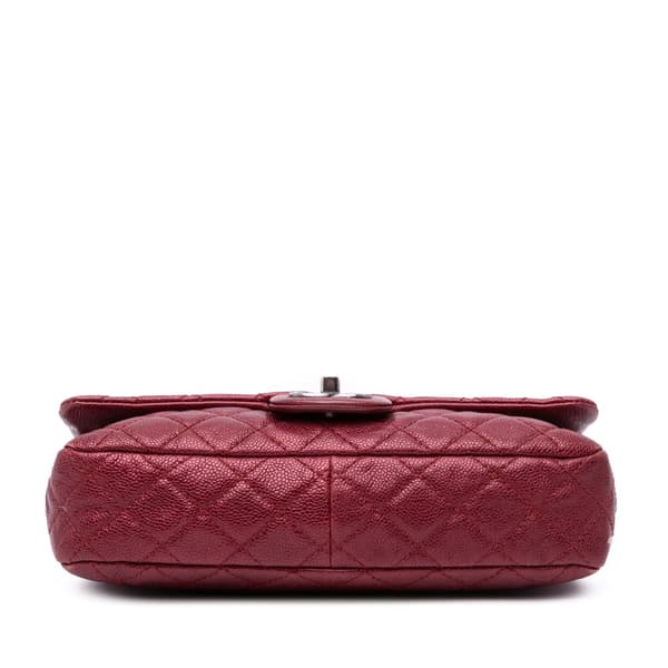 Pre-owned Chanel Medium Quilted Caviar Easy Flap Red
