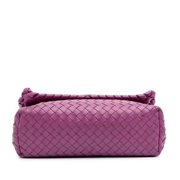 Pre-owned Bottega Veneta Small Nappa Intrecciato Olympia Shoulder Bag Purple