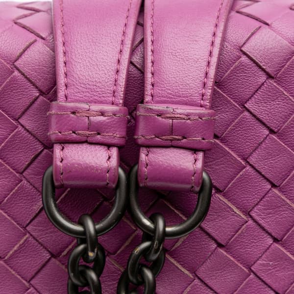 Pre-owned Bottega Veneta Small Nappa Intrecciato Olympia Shoulder Bag Purple