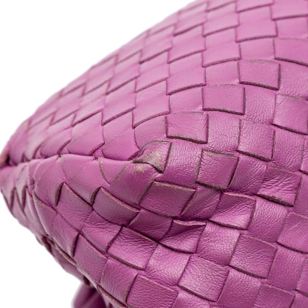 Pre-owned Bottega Veneta Small Nappa Intrecciato Olympia Shoulder Bag Purple