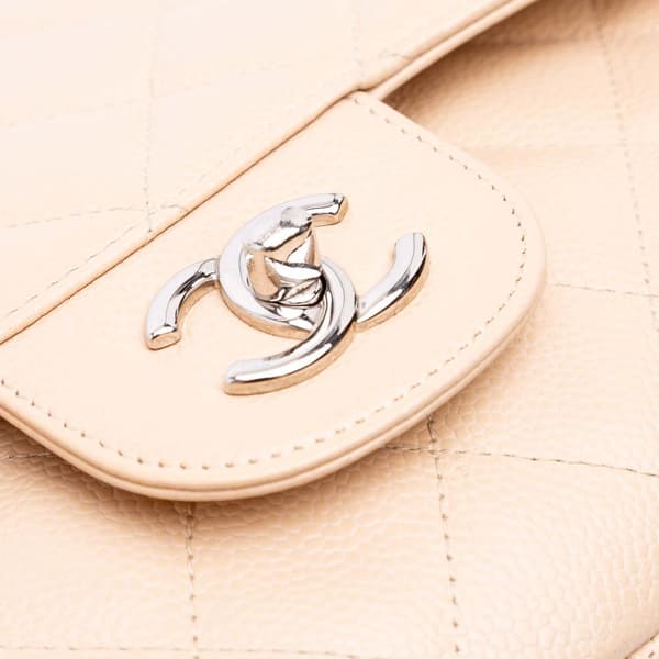 Pre-owned Chanel Jumbo Classic Caviar Double Flap Brown