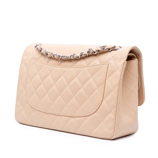 Pre-owned Chanel Jumbo Classic Caviar Double Flap Brown