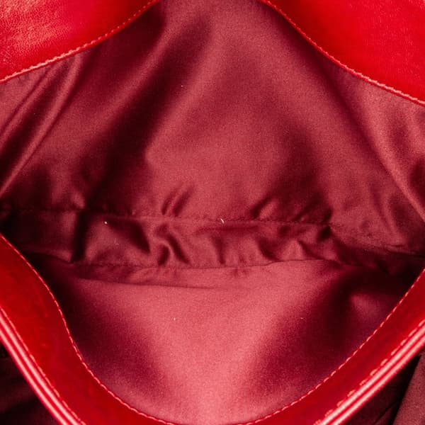 Pre-owned Chanel Quilted Lambskin 3 Accordion Flap Red