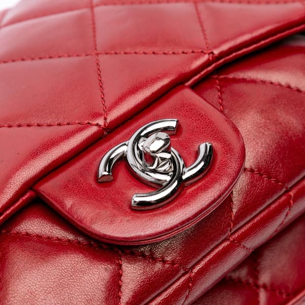 Pre-owned Chanel Quilted Lambskin 3 Accordion Flap Red