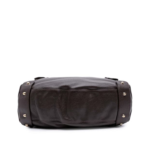 Pre-owned Gucci Leather Horsebit Pelham Shoulder Bag Brown