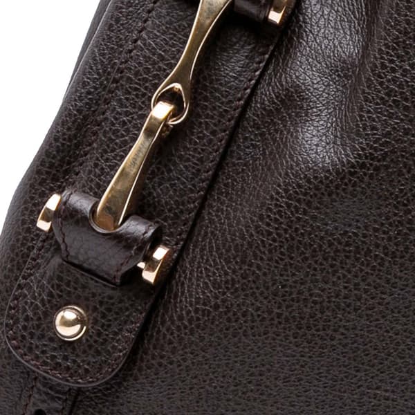 Pre-owned Gucci Leather Horsebit Pelham Shoulder Bag Brown