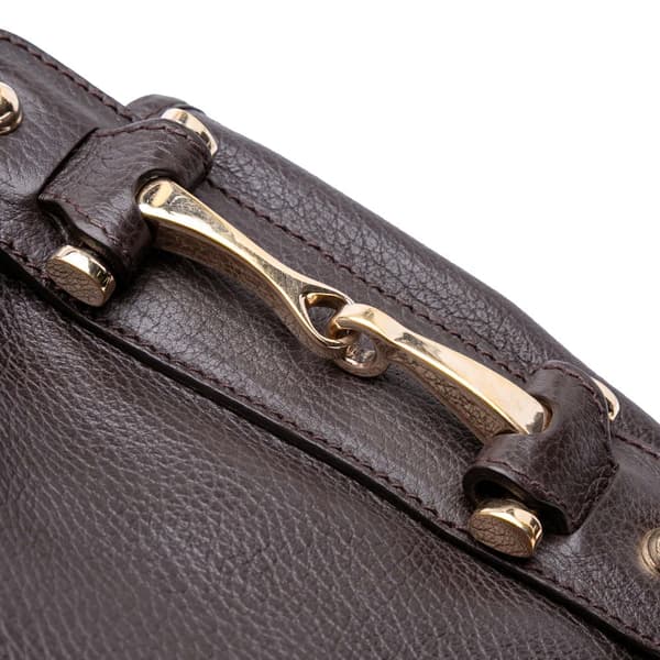 Pre-owned Gucci Leather Horsebit Pelham Shoulder Bag Brown