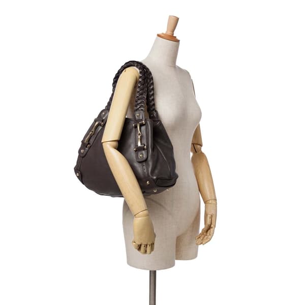 Pre-owned Gucci Leather Horsebit Pelham Shoulder Bag Brown