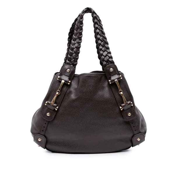 Pre-owned Gucci Leather Horsebit Pelham Shoulder Bag Brown