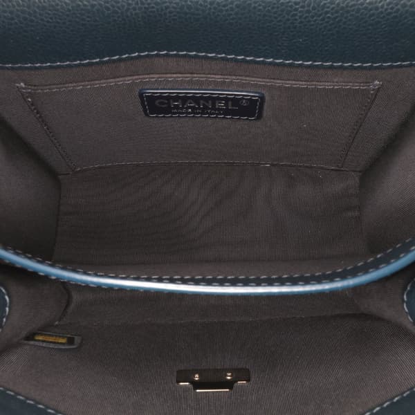 Pre-owned Chanel Mini Quilted Caviar CC Box Flap Blue