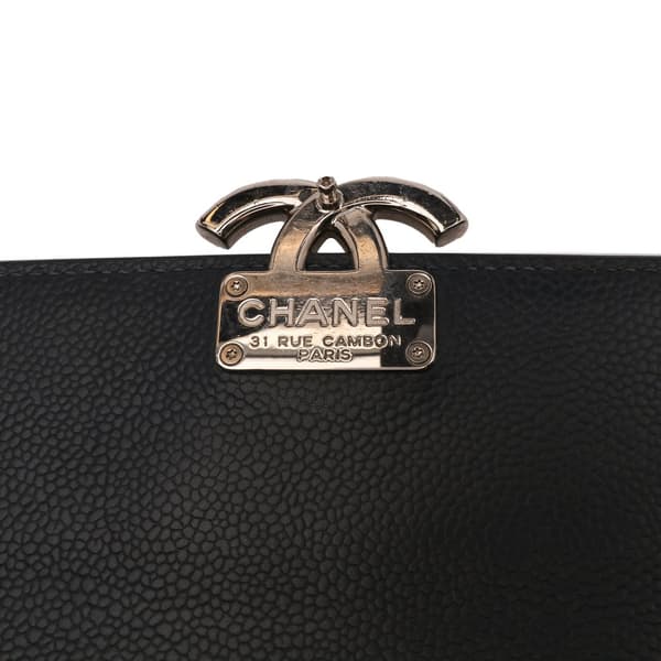 Pre-owned Chanel Mini Quilted Caviar CC Box Flap Blue