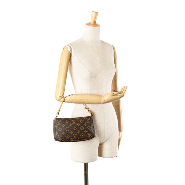 Pre-owned Louis Vuitton Monogram Pochette Accessoires Brown