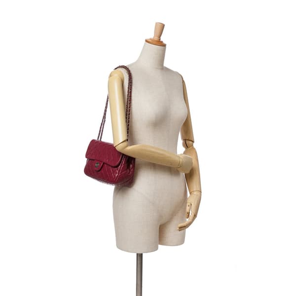 Pre-owned Chanel Small Quilted Lambskin Beaded Single Flap Red