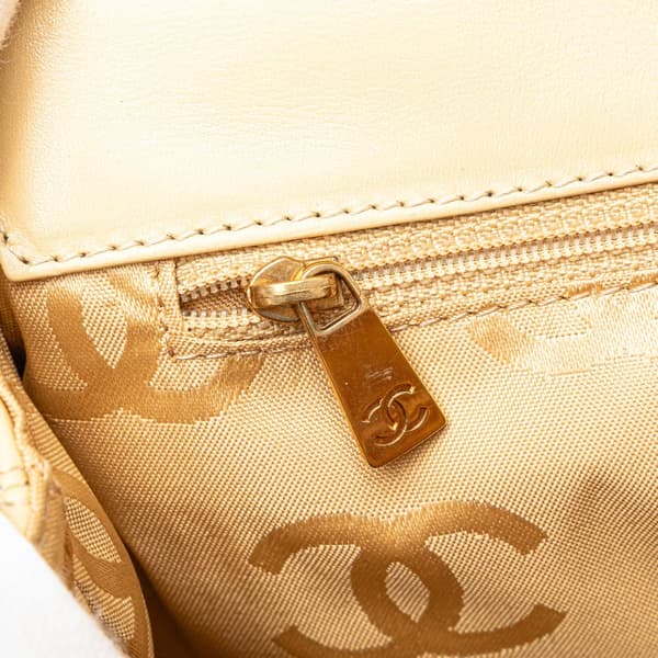 Pre-owned Chanel CC Calfskin Wild Stitch Flap Shoulder Bag Brown