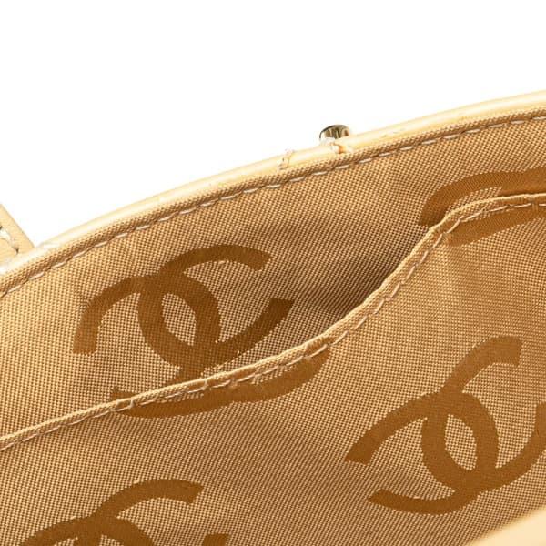 Pre-owned Chanel CC Calfskin Wild Stitch Flap Shoulder Bag Brown