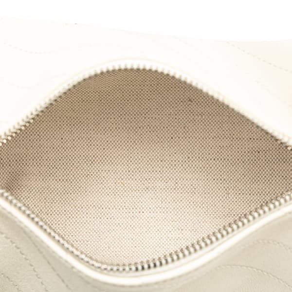 Pre-owned Gucci Mini Leather Blondie Shoulder Bag White