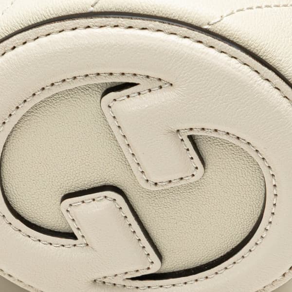Pre-owned Gucci Mini Leather Blondie Shoulder Bag White