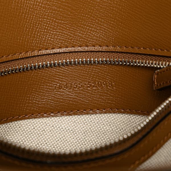 Pre-owned Gucci GG Canvas Asymmetric Horsebit 1955 Shoulder Bag Brown