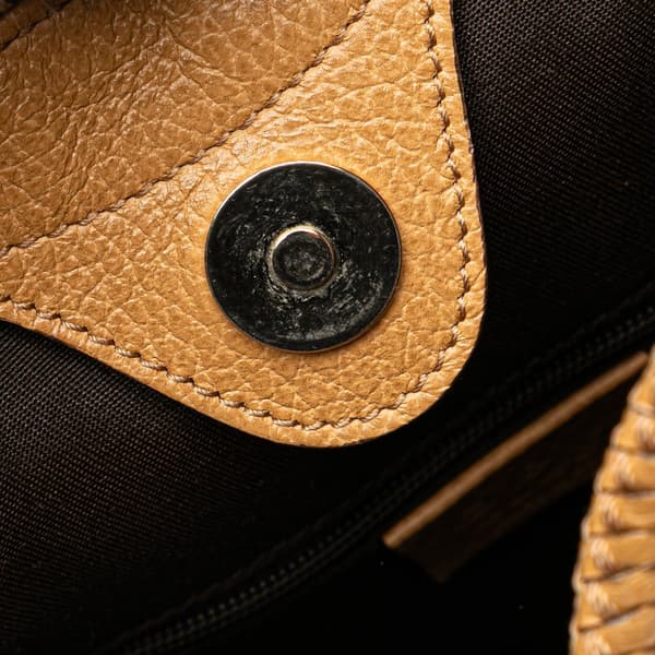 Pre-owned Gucci Medium Leather Marrakech Shoulder Bag Brown