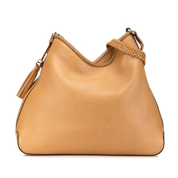 Pre-owned Gucci Medium Leather Marrakech Shoulder Bag Brown