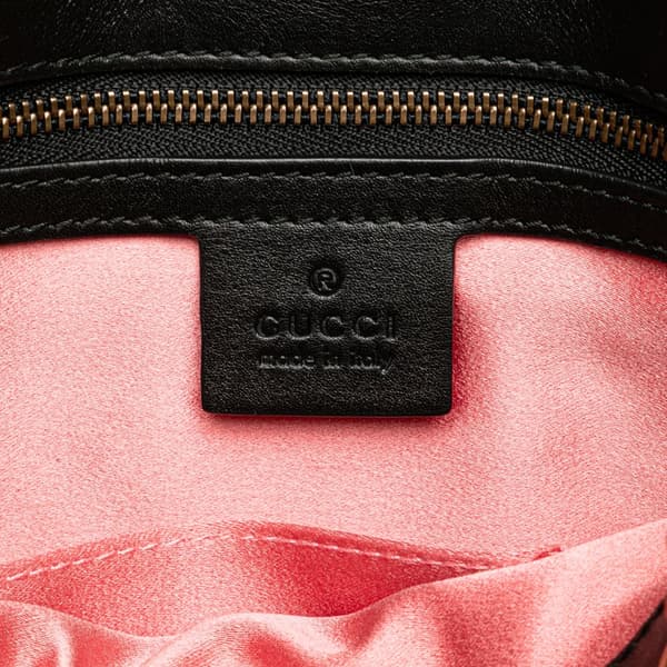 Pre-owned Gucci Medium GG Marmont Matelasse Leather Chain Shoulder Bag Black
