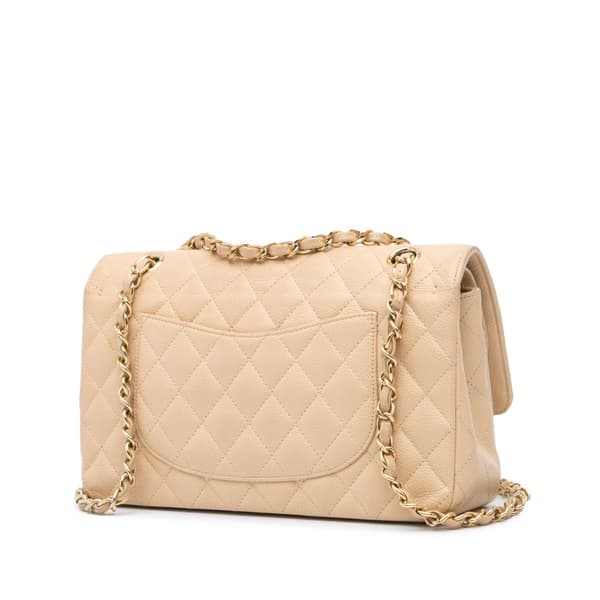 Pre-owned Chanel Medium Classic Caviar Double Flap Brown