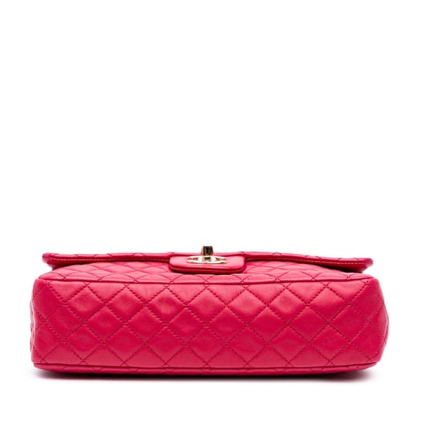 Pre-owned Chanel Medium Classic Lambskin Valentines Heart Charms Single Flap Pink