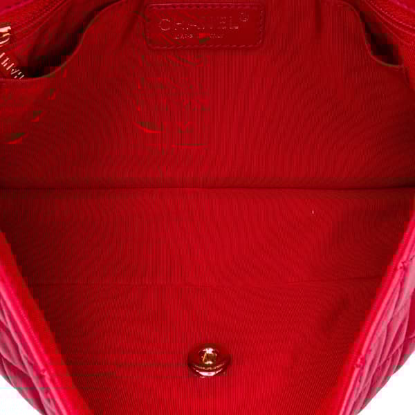 Pre-owned Chanel Medium Classic Lambskin Valentines Heart Charms Single Flap Pink