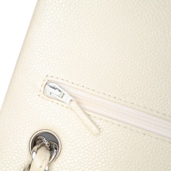 Pre-owned Chanel Jumbo Classic Caviar Double Flap White