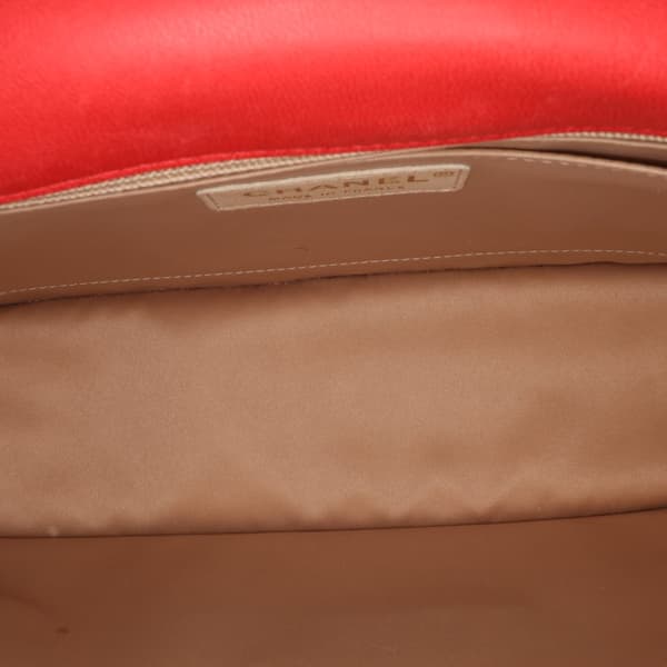 Pre-owned Chanel Large Quilted Lambskin Golden Class Flap Red