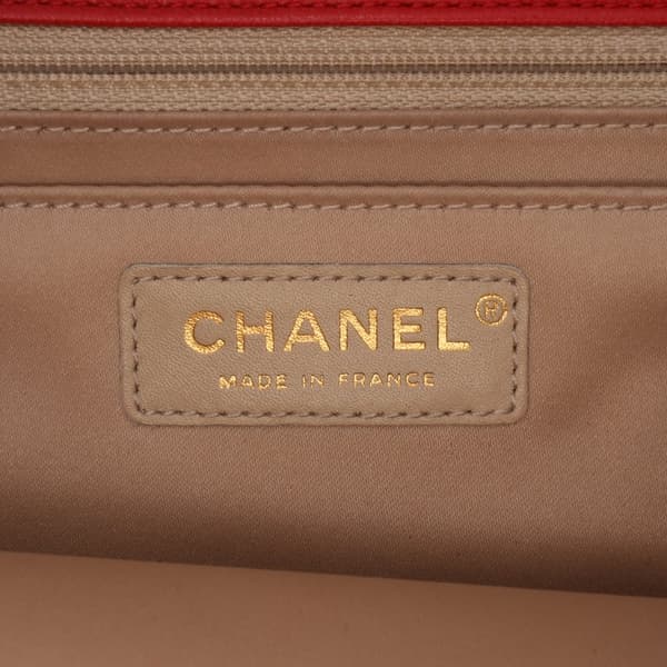 Pre-owned Chanel Large Quilted Lambskin Golden Class Flap Red