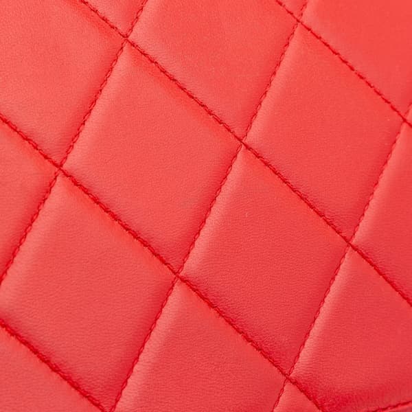 Pre-owned Chanel Large Quilted Lambskin Golden Class Flap Red