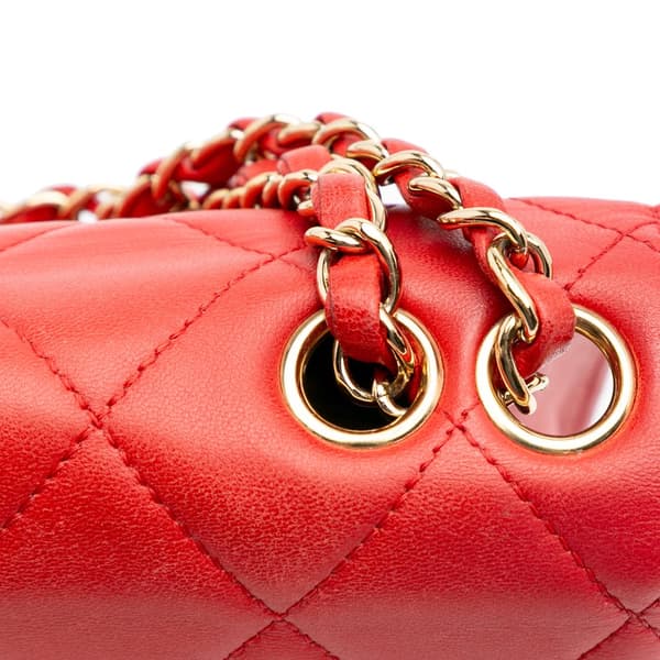 Pre-owned Chanel Large Quilted Lambskin Golden Class Flap Red