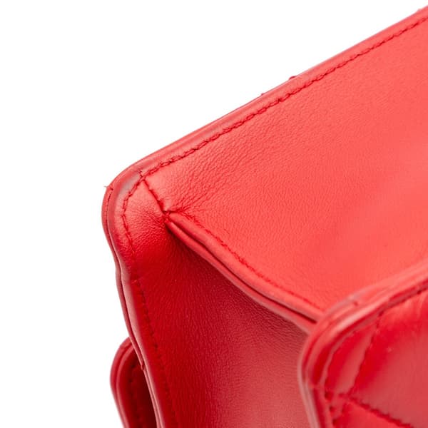 Pre-owned Chanel Large Quilted Lambskin Golden Class Flap Red